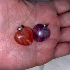Amethyst and Red Smelting Pendants